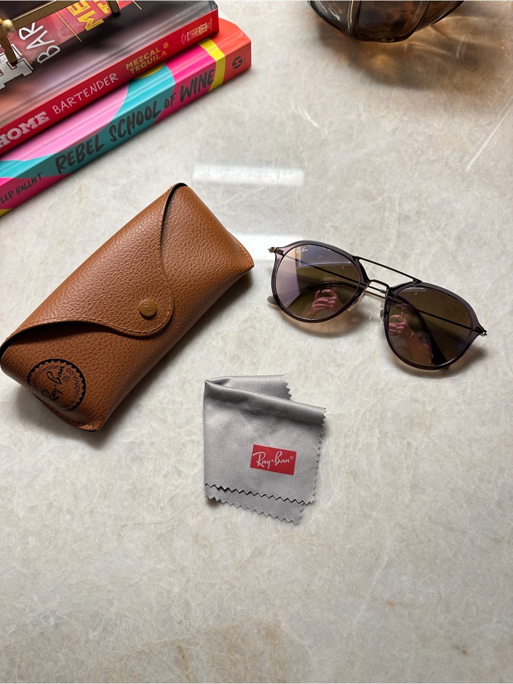 Ray-Ban Women's Brown Frame Sunglasses with Gradient Lenses